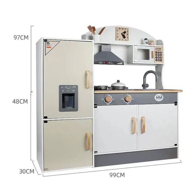 Cuisine en bois avec accessoire Gris - 97x 30 x 100 cm – Image 2