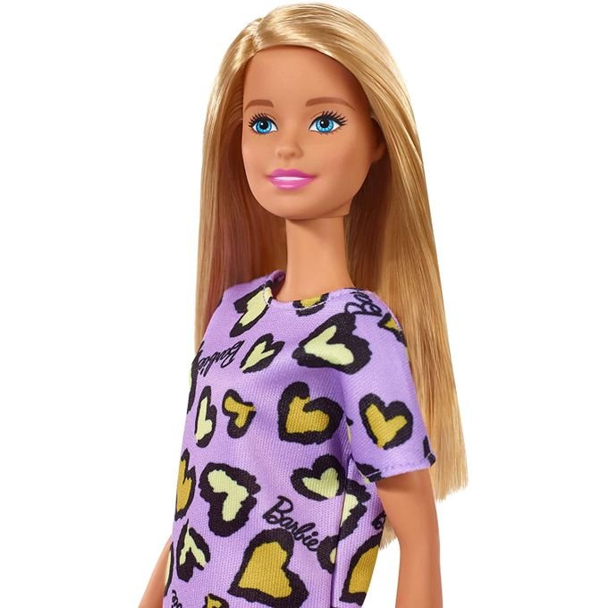 Poupée Barbie blonde avec robe violet - Mattel – Image 3