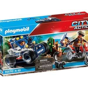 Playmobil City Action - Policier avec voiturette et voleur à moto
