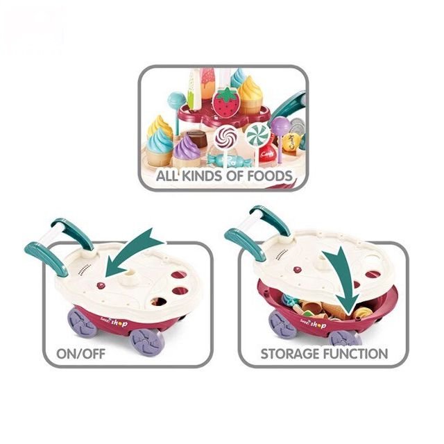 Ensemble de jeu de chariot à dessert pour enfants – Image 4