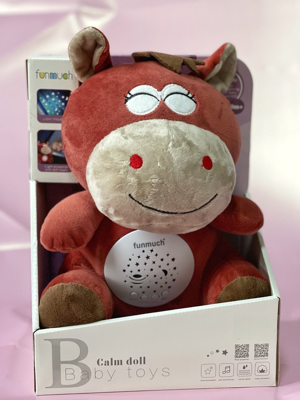 Pelluche Vache Musical avec projecteur