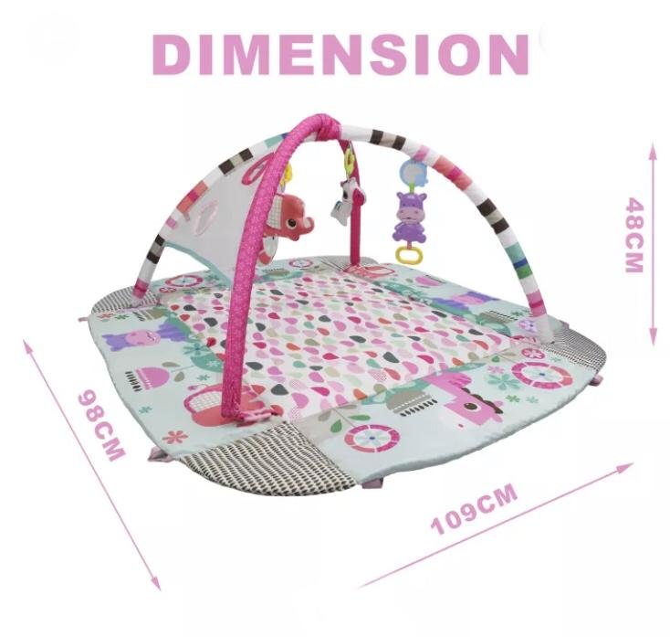 Tapis d'activité de gymnastique pour bébé - 30 balles colorées et 4 hochets détachables incluses – Image 7