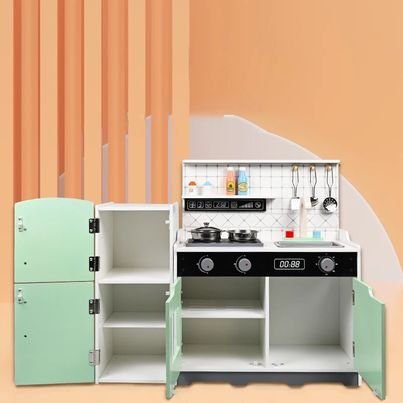Cuisine en bois pour enfant - Vert – Image 4