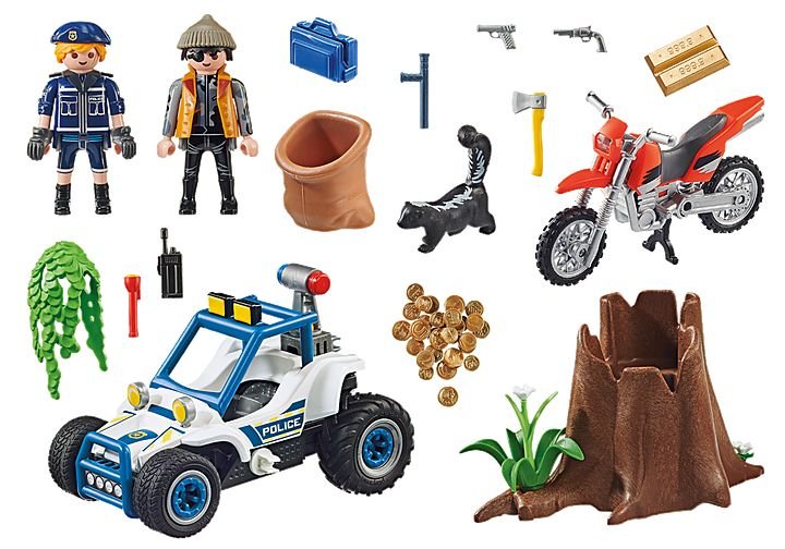 Playmobil City Action - Policier avec voiturette et voleur à moto – Image 2