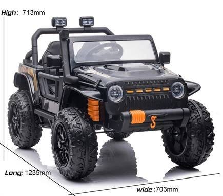Voiture électrique 4x4 style Jeep 4 motrices 12V - Noir – Image 6