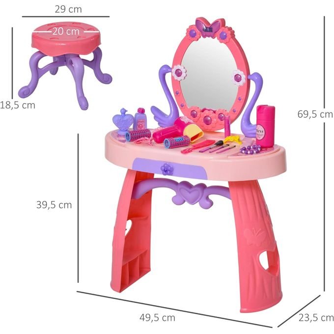 Coiffeuse de maquillage avec miroir son et lumière multifonctionnelle – Image 5
