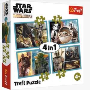 Trefl - Puzzle 4 en 1 - Star Wars le mandalorian et son monde