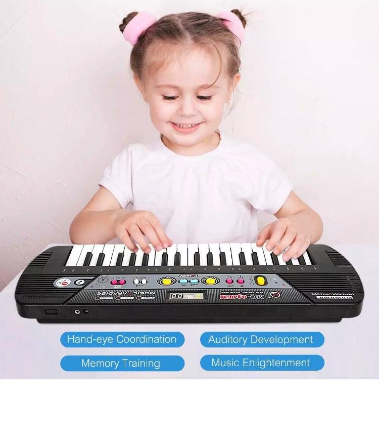 Clavier de Piano 37 Touches Clavier Électrique avec Microphone Portable – Image 4
