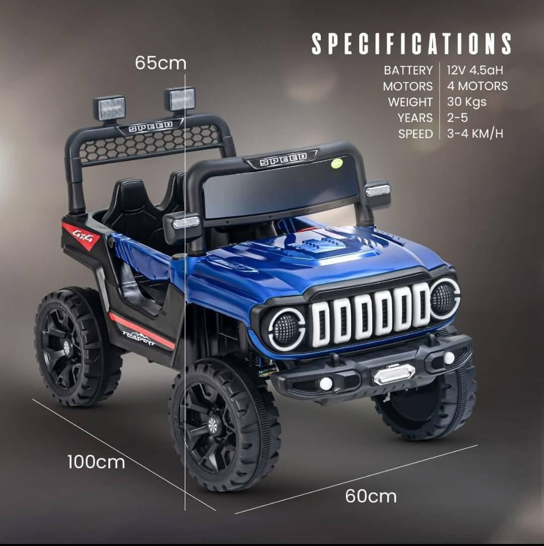 Voiture électrique SUV 4 motrices 12V pour enfant avec lumière - Bleu – Image 3