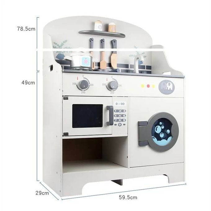 Cuisine Bois pour enfant avec accessoires - 78.5 x 29 x 59.5 cm – Image 5