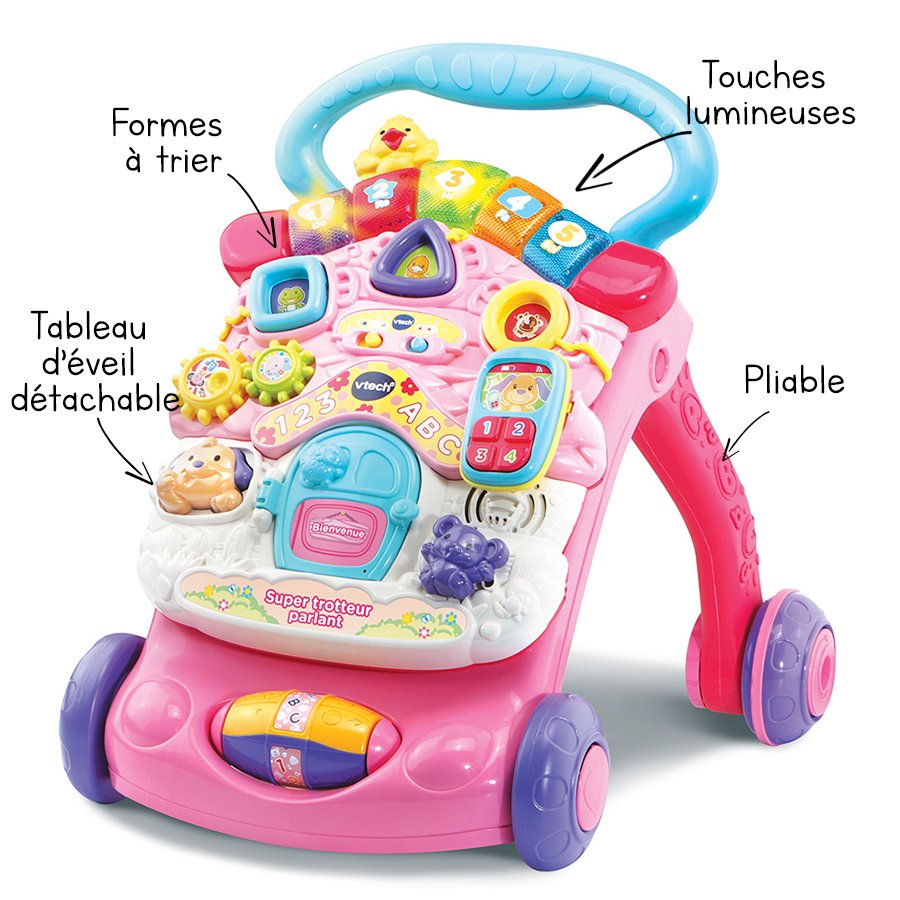 Vtech- Super Trotteur parlant 2 en 1 rose – Image 2