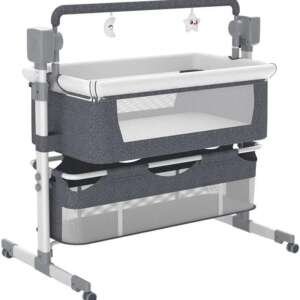 Berceau Bebe, 3 en 1 Cododo Electrique avec Moustiquaire, Matelas