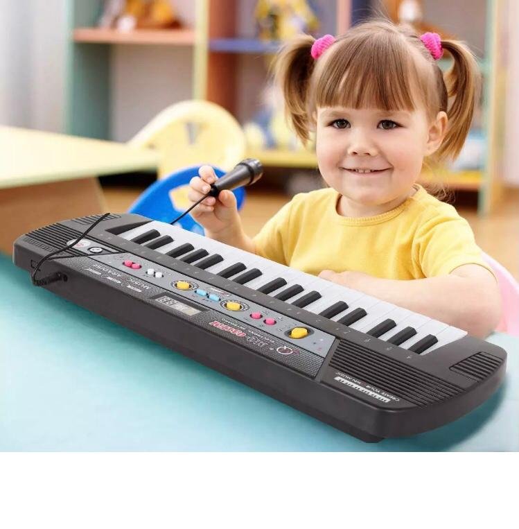 Clavier de Piano 37 Touches Clavier Électrique avec Microphone Portable – Image 6