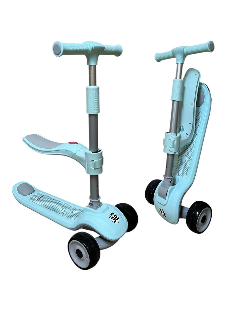 Trottinette 3 roue 2 en 1 - Bleu Ciel