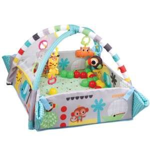 Tapis d'activité de gymnastique pour bébé - 30 balles colorées et 4 hochets détachables incluses