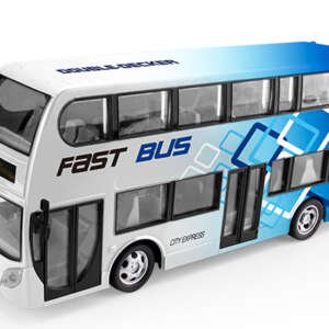 Bus double decker télécommandé avec batterie et lumière - Blanc