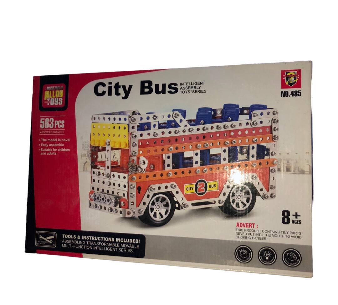 Jeu de construction City Bus - 563 pcs montée en vis et tournevis