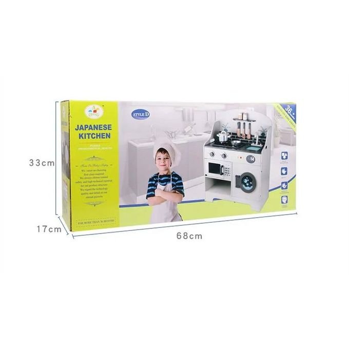 Cuisine Bois pour enfant avec accessoires - 78.5 x 29 x 59.5 cm – Image 7