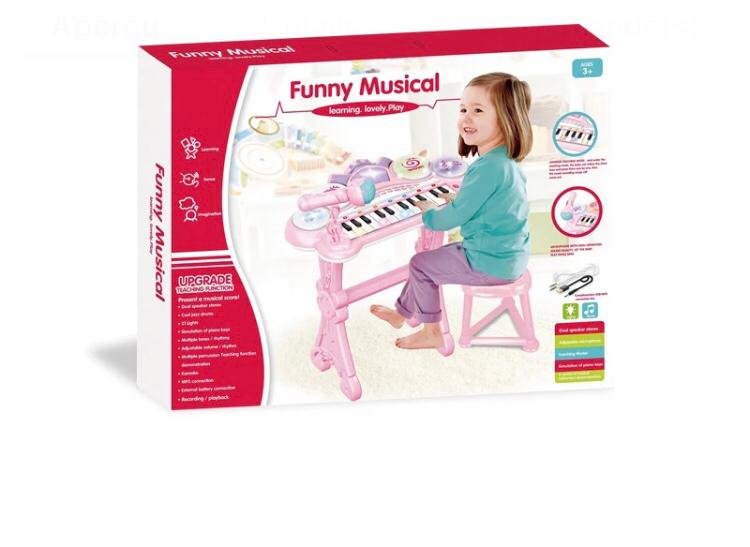 Piano a 24 touches avec Microphone - Rose