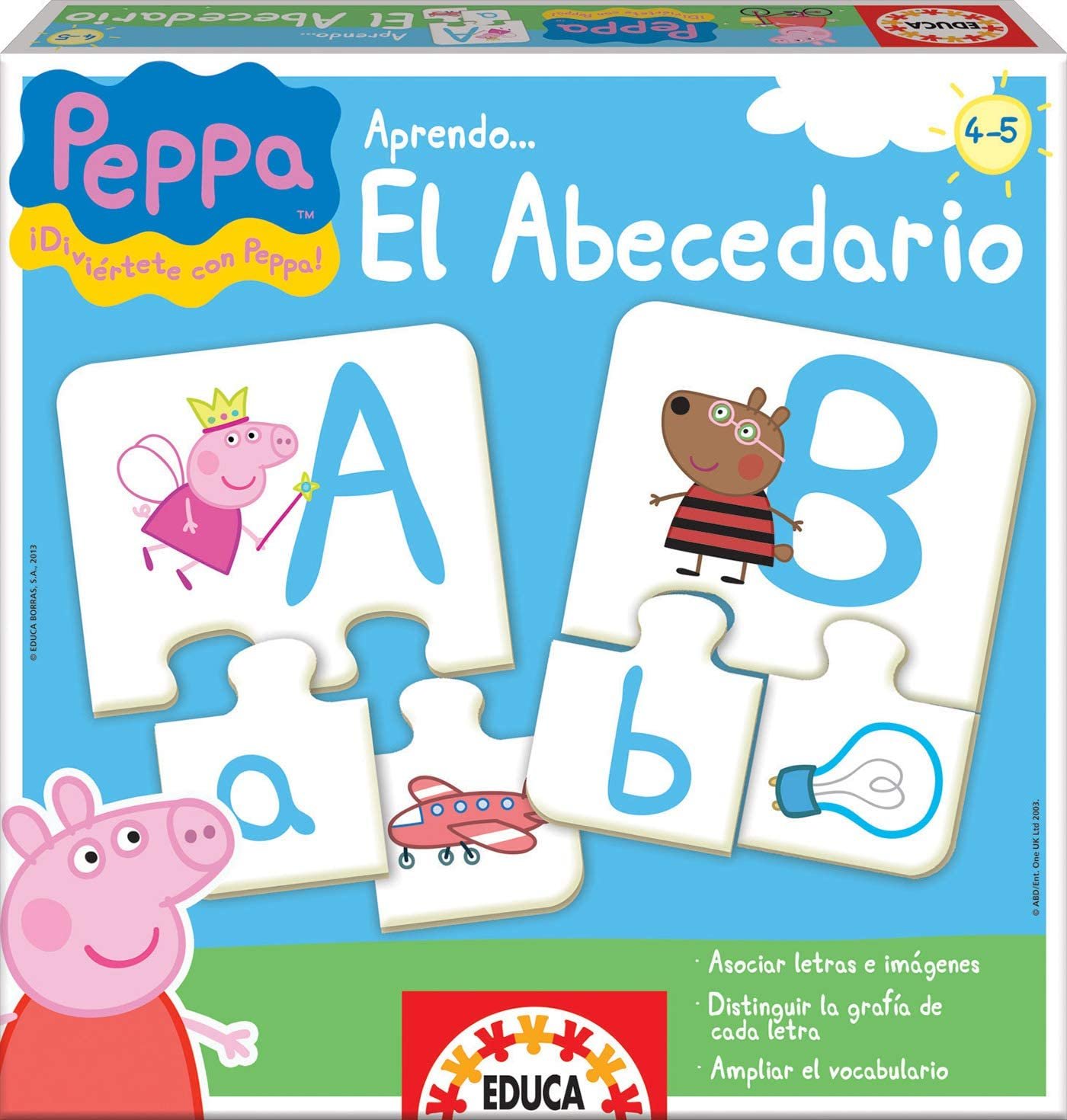 Educa - Puzzle éducatif Peppa Pig pour Apprendre l’Alphabet ( Espagnol)