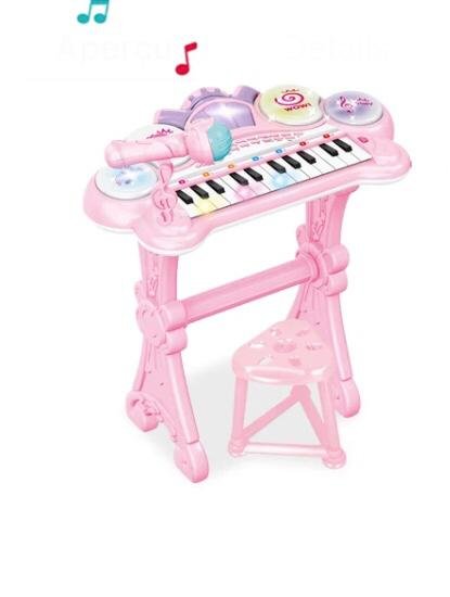 Piano a 24 touches avec Microphone - Rose – Image 2
