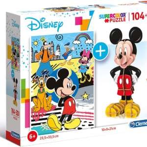 Clementoni- Puzzle 104 modèle 3D-Mickey Mouse-104 pièces