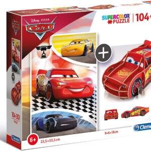 Clementoni- Puzzle 104 modèle 3D-Cars-104 pièces