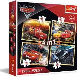 Trefl - Puzzle 4 en 1 - Cars