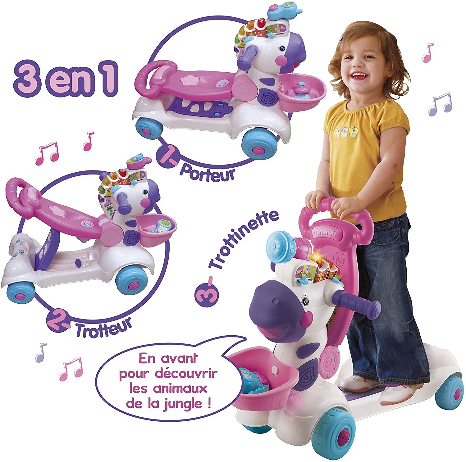 Trottino mon zèbre rigolo Fille - Vtech