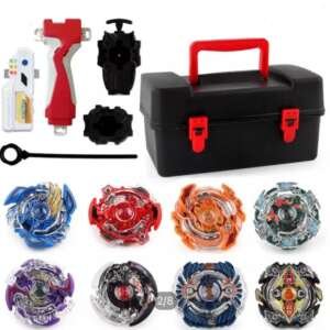 8 Pcs Beyblade Burst Booster Avec Valise Coffret et 2 lanceurs - Les toupies sont choisies aléatoire