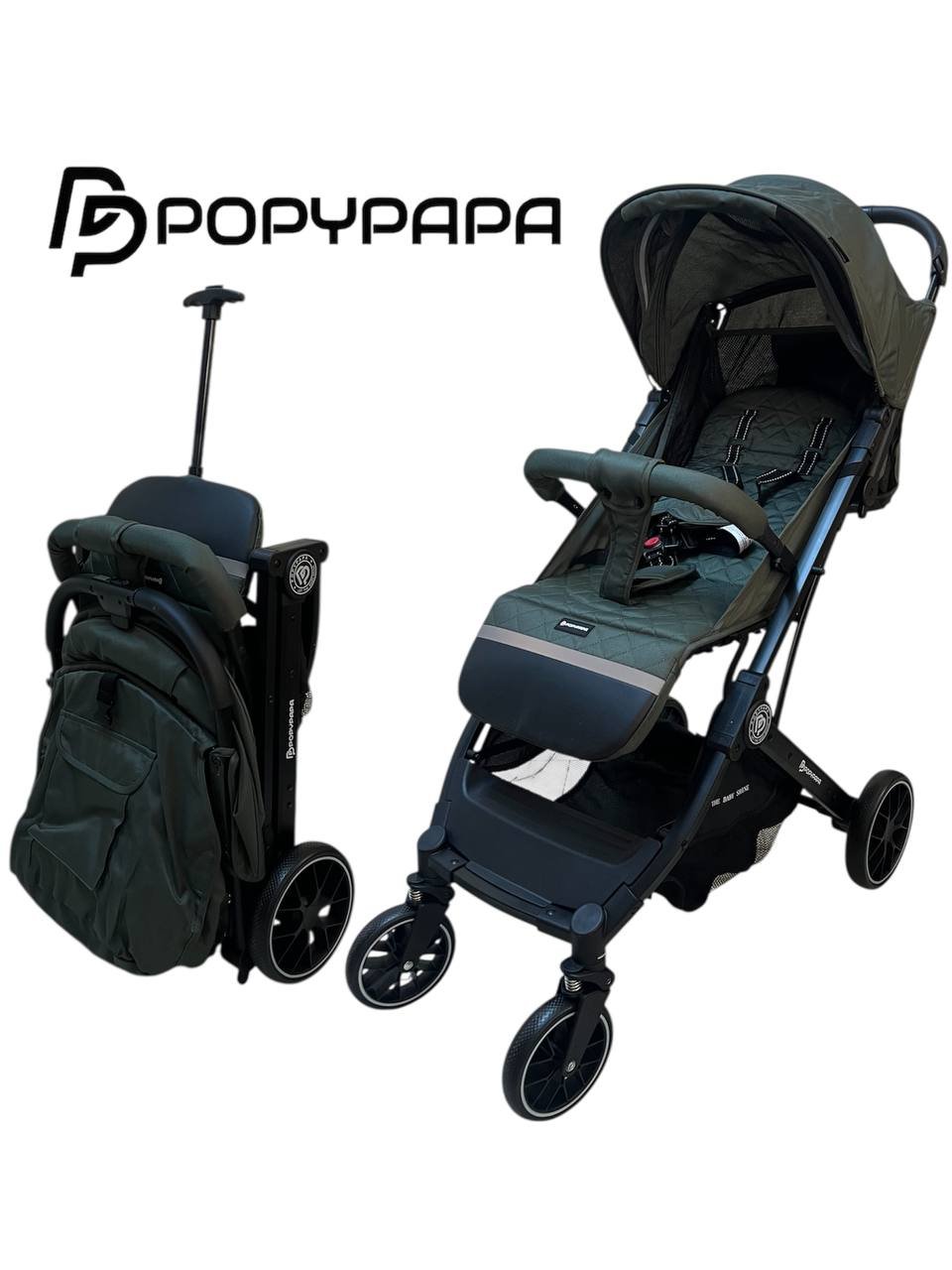 Poussette bébé valise Vert - PoppyPapa