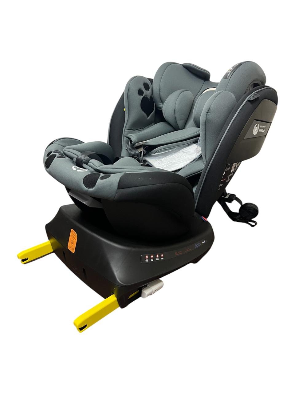 Siège auto isofixe 360 inclinable groupe 0/1/2/3 (0-36kg) pour bébé - Kidilo Gris – Image 2