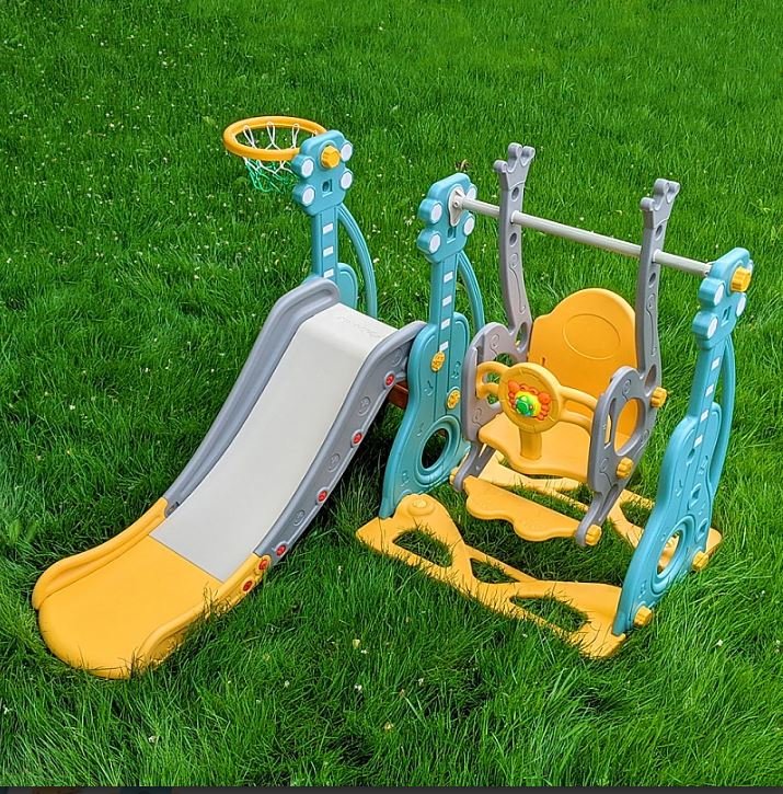 CENTRE D’ACTIVITÉS 3en1 avec Balançoire et toboggan Vert GUITAR – Image 3