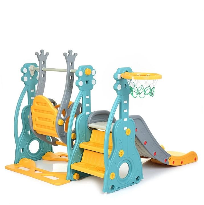 CENTRE D’ACTIVITÉS 3en1 avec Balançoire et toboggan Vert GUITAR – Image 8
