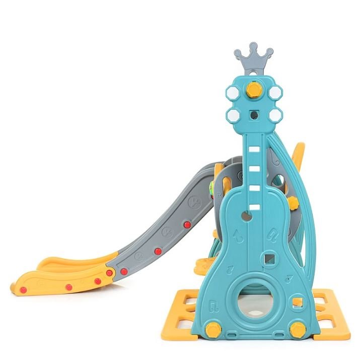 CENTRE D’ACTIVITÉS 3en1 avec Balançoire et toboggan Vert GUITAR – Image 4