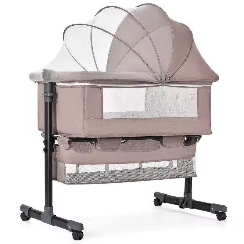 Lit bébé Cododo avec moustiquaire + Panier Beige