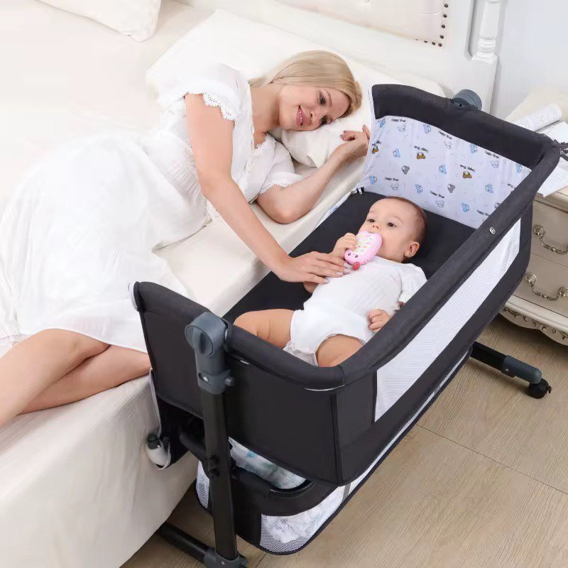 Lit bébé Cododo avec moustiquaire + Panier Beige – Image 4