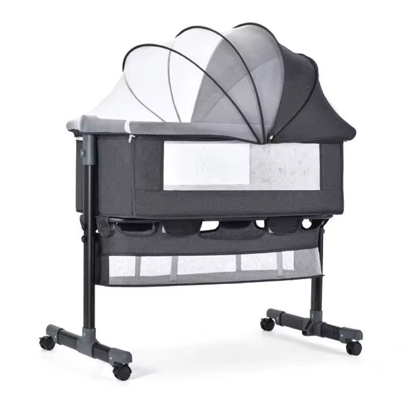Lit bébé Cododo avec moustiquaire + Panier Gris foncé