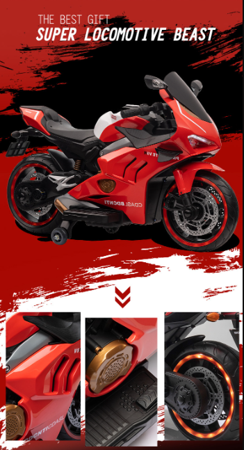 Moto électrique Sportif 12V - Rouge – Image 6