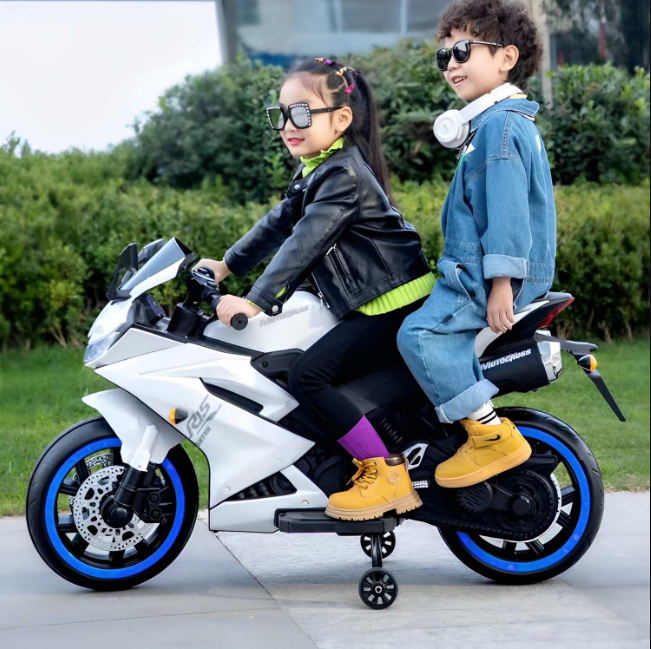 Moto électrique sportif 12V - Blanc – Image 3