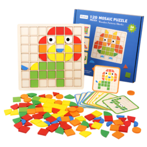 Puzzle mosaïque tangram en bois - 120 pcs