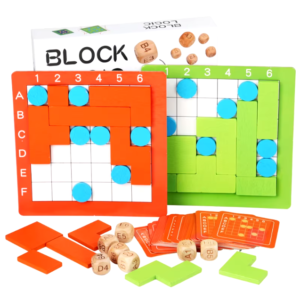 Puzzle Tangram en bloc logique en bois