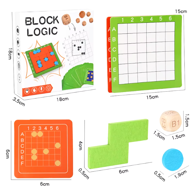 Puzzle Tangram en bloc logique en bois – Image 4