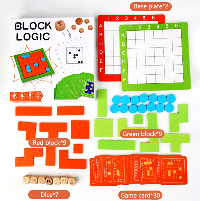 Puzzle Tangram en bloc logique en bois – Image 5