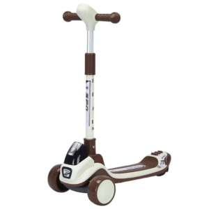 Trottinette 3 roues Voiture de course pliable  - Marron