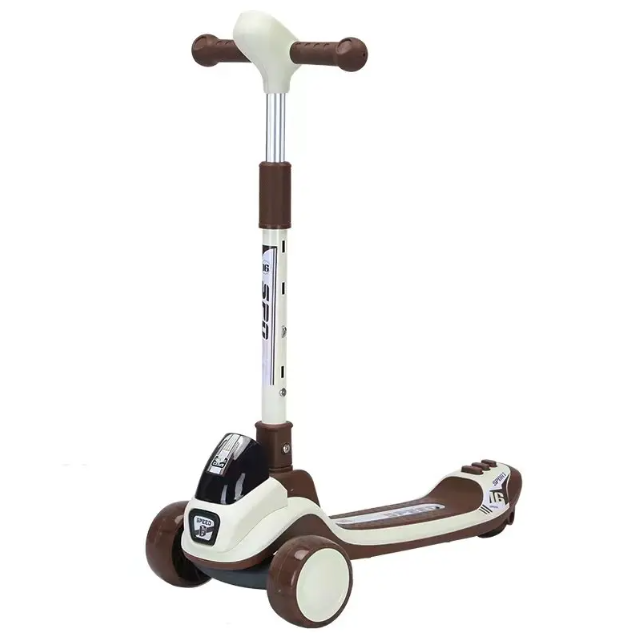 Trottinette 3 roues Voiture de course pliable - Marron