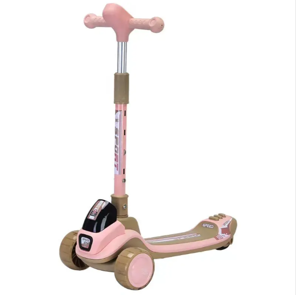 Trottinette 3 roues Voiture de course pliable - Rose