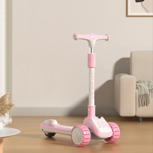Trottinette 3 roues chat  pliable  - Rose