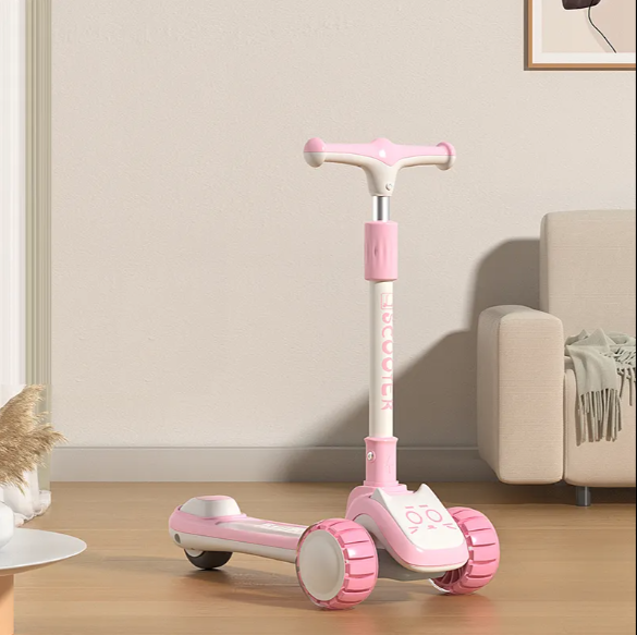 Trottinette 3 roues chat pliable - Rose