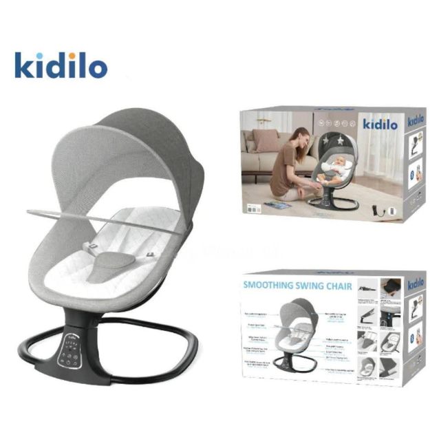Balancelle électrique avec télécommande et bluethoot - Kidilo Gris